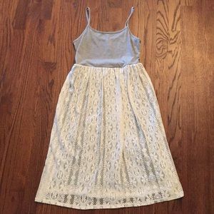 Xhilaration grey and cream lace dress, xs